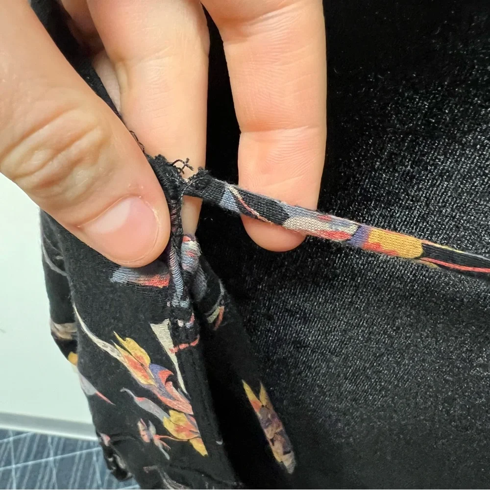Free People Black Floral Blouse with Open Back - Picture 7 of 10